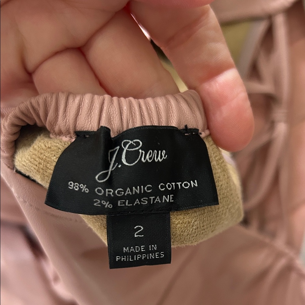 JCrew Vegan Leather Blush Women's Top size 2 - Picture 7 of 8